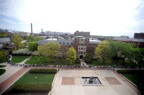 Students line up to nab tickets to hear President Barack Obama speak at commencement