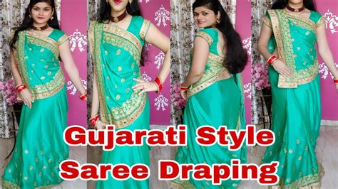 Low Waist Gujrati Style Saree Step By Step Perfectly Wearing Sidha