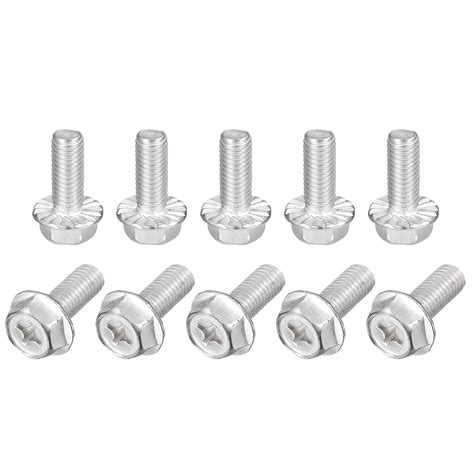 M X Mm Phillips Hex Head Flange Bolts Pack Stainless Steel