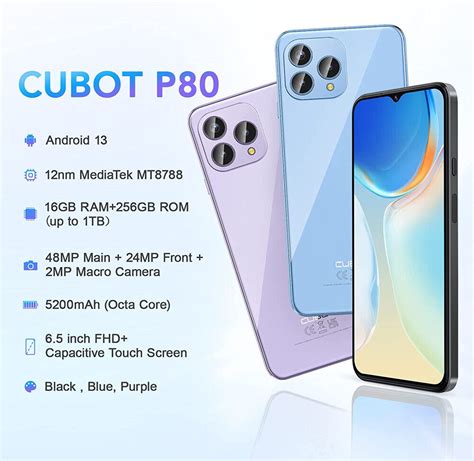 CUBOT P80 16GB 256GB 1TB Smartphone Ohne Vertrag 5200mAh Android 13