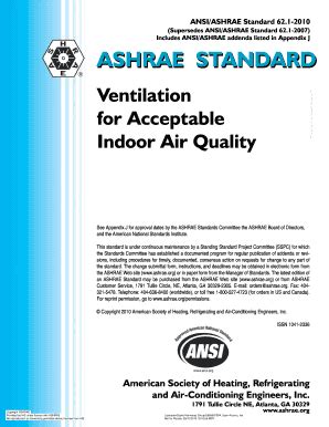 Fillable Online Arco Hvac ANSI ASHRAE Standard 62 Arco Hvac Fax Email