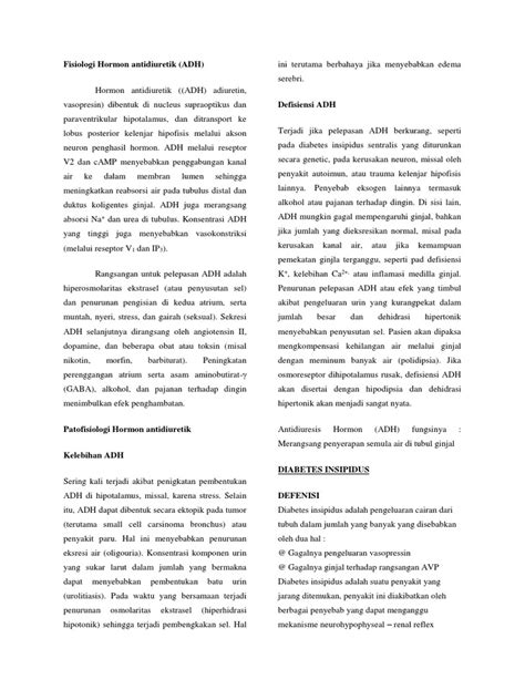 Fisiologi Hormon Antidiuretik Pdf Memasak Makanan And Anggur