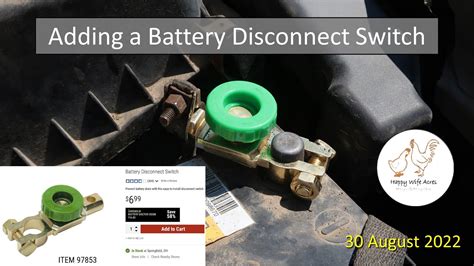 Adding A Battery Disconnect Switch Youtube