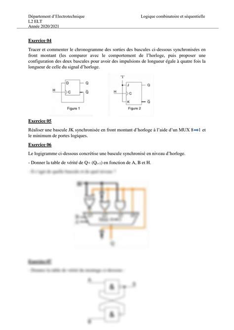 Solution Logique Combinatoire Et S Quentielle Serie D Exercices