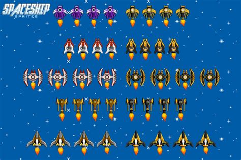 Spaceship 1 Sprites Custom Designed Illustrations Creative Market