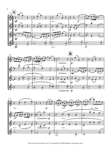 Bach Arioso From Cantata Bwv Sheet Music For Clarinet Quartet