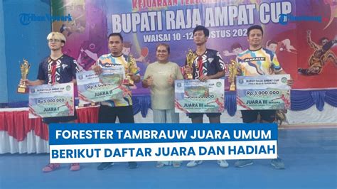 Forester Tambrauw Jura Umum Tenis Meja Bupati Raja Ampat Cup