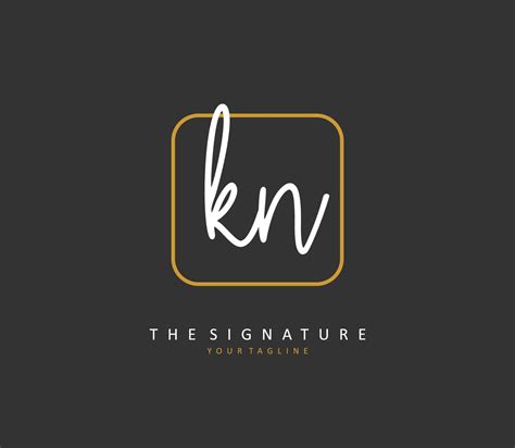 K N Kn Initiale Brief Handschrift Und Unterschrift Logo Ein Konzept