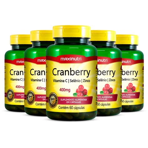 Kit 5 Cranberry Maxinutri 60 Cápsulas Edin