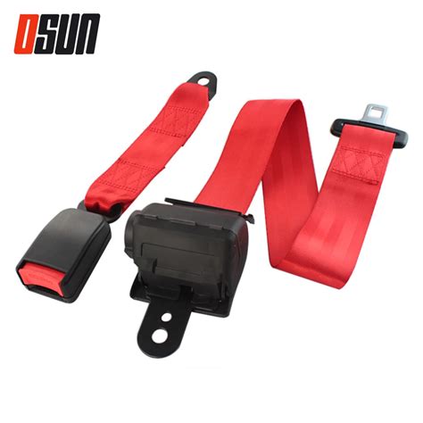 Cinturones De Seguridad Universales De 2 Puntos Para Coche Rojo