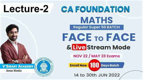 New Batch Ca Foundation Maths Time Value Of Money Lec Nov