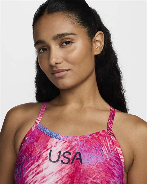 Nike Swim Hydrastrong Team Usa Womens Racerback One Piece Swimsuit