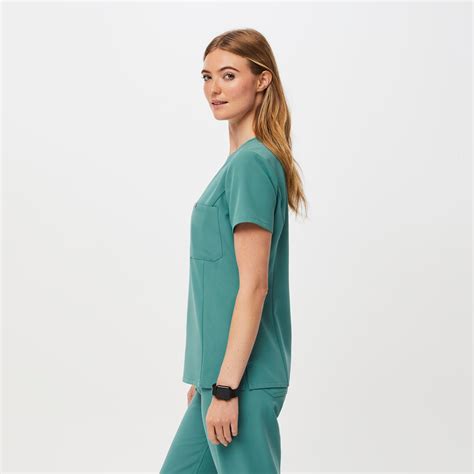 Womens Slim Catarina One Pocket Scrub Top™ Cactus · Figs