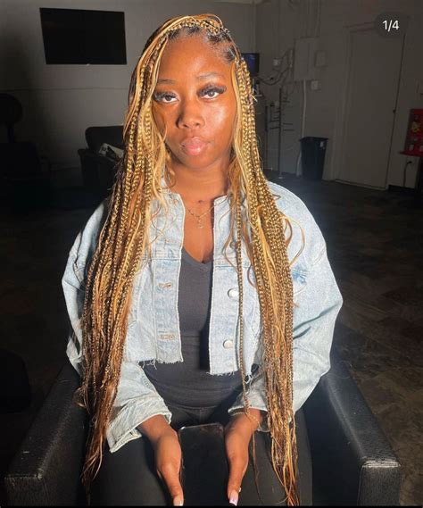 Honey Blonde Knotless Curls Black Natural Hairstyles Pretty Hair