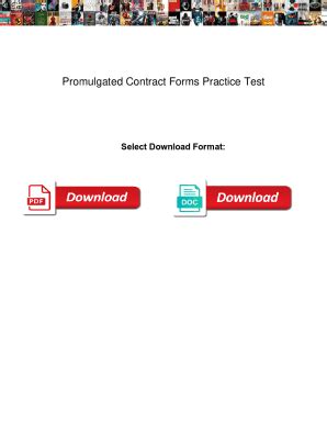 Fillable Online Promulgated Contract Forms Practice Test Promulgated