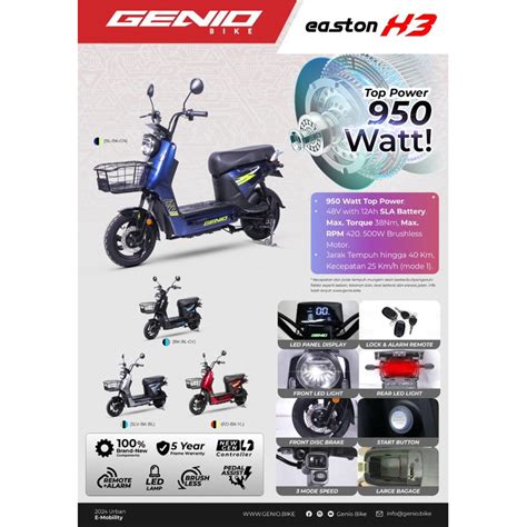 Jual Sepeda Listrik Genio Easton X By United Bike Shopee Indonesia