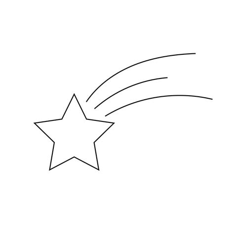 Outline Of A Shooting Star On A White Background 15484487 Vector Art At