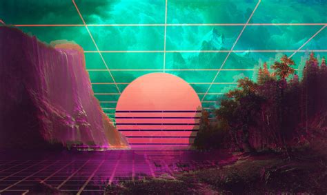 Vaporwave Waterfall