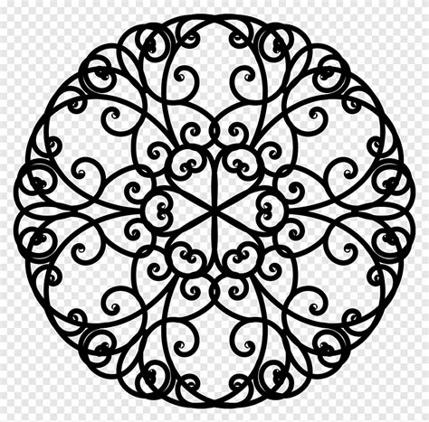 Ornament Hexagon Symmetry Monochrome Png Pngegg