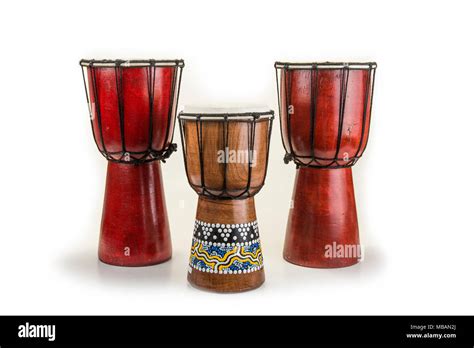 Wooden African Handmade Djembe Drum On White Stock Photo Alamy