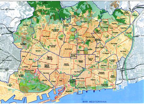 Los barrios de Barcelona Tamaño completo