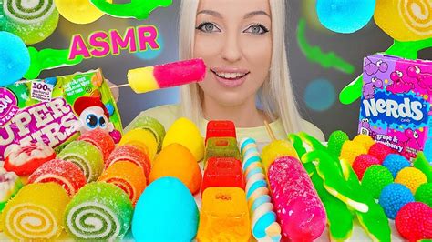 Asmr Eating Rainbow Food Candy Ice Cream Nerds Marshmallow 무지개 사탕 Dessert Mukbang 먹방 4k