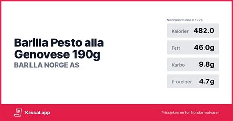 Barilla Pesto Alla Genovese 190g Kassalapp