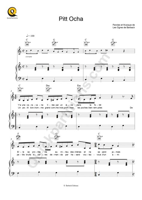 Pitt Ocha Piano Sheet Music From Pitt Ocha