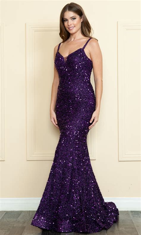 Long Sequin Prom Dress With Lace Up Back Promgirl