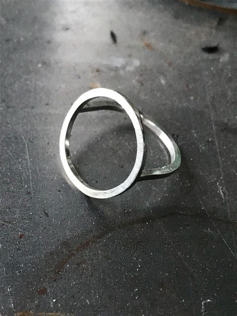 Modern Circle Argentium Recycled Sterling Silver Ring Etsy Recycled