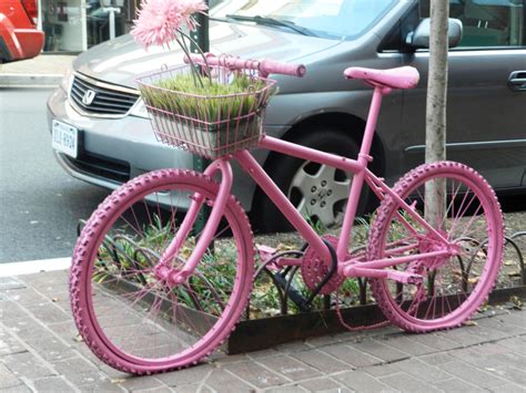 Pretty Pink Bike in Front of Bake and Wired