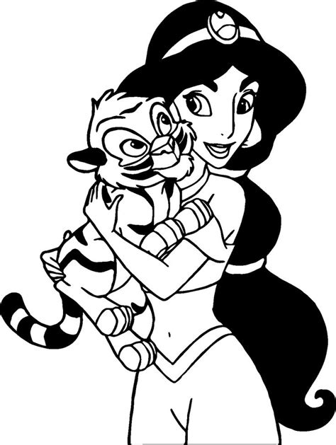 nice Jasmine Tiger Coloring Page Páginas para colorear de princesa