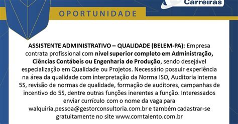 Faci CARREIRAS OPORTUNIDADE EMPREGO ADMINISTRAÇÃO CIÊNCIAS