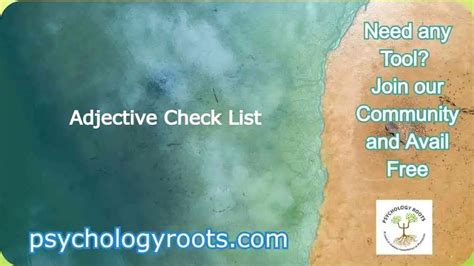 Adjective Check List Psychology Roots