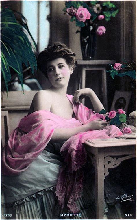 Semi Nude Hyriette 19th Century French Postcard Portrait Restored