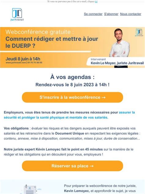 Juritravail Invitation Webconf Rence Duer Duerp Comment Le R Diger