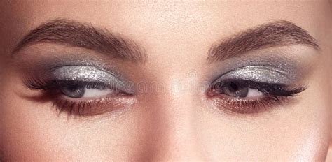 Beautiful Female Eyes With Long Eyelashes Stock Photo Image Of Brow