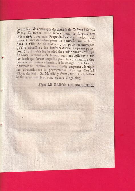 ARREST DU CONSEIL D ÉTAT DU ROI Qui permet à la Sénéchaussée de