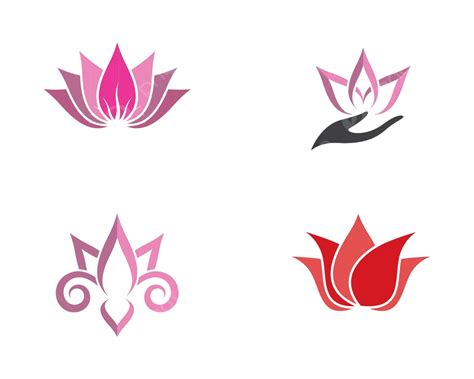 Lotus Symbol Vector Icon Illustration Abstract Lily Lotus Vector