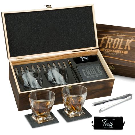 Whiskey 10 Bullets & Glasses Gift Set - Frolk Whiskey Gift Sets