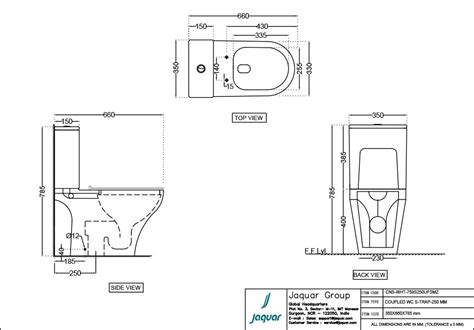 Continental Series P Trap 250mm Floor Coupled WC Jaquar Global