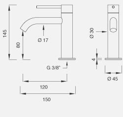 Cea Design GASTONE Pillar Tap For Hot Or Cold Water Connection GAS26S