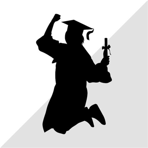 Graduation Silhouette Graduation Vector Silhouette Graduation Cartoon