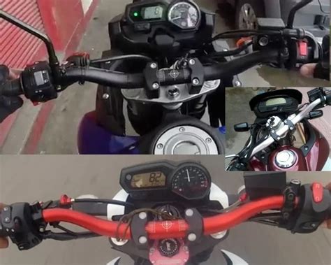 Guidão Moto Naked preto hornet Fazer Xj6 Cb300 R 179 90 em