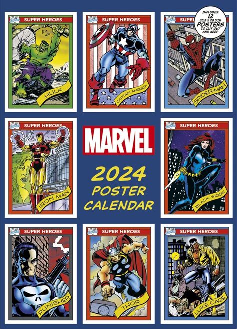 Calendário Marvel 2024 Calendário De Pôster Do Mês Para Uma