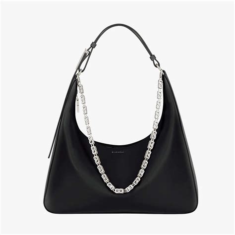 Givenchy Women Medium Moon Cut Out Bag In Leather Black