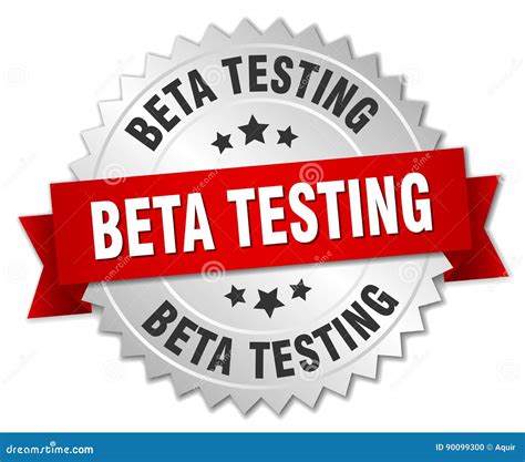 Beta Testing Silver Badge With Red Ribbon Stock Vector Illustration