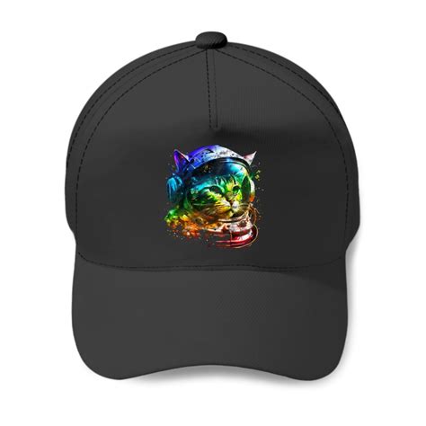 Space Cat Sci Fi Astronaut Space Suit Rainbow Lgbt Gay Baseball Caps