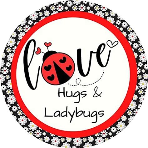 Nichpedr Retro Round Sign Ladybug Home Sweet Home Wreath