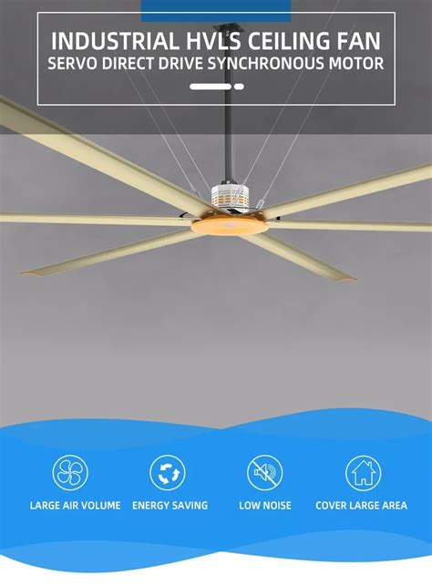 Ft Industrial Pmsm Large Big Ass Hvls Ceiling Fan For Warehouse